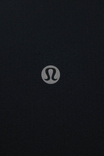 Lululemon Women Black Cropped Polyester Crew Neck Short Sleeve T-Shirt Size 2