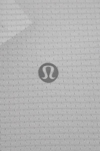 Lululemon Womens Cropped Striped White Short Sleeve Crewneck T-Shirt Size 2