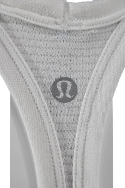 Lululemon Womens Cropped Striped Tank Sleeveless Round Neck White Size 2