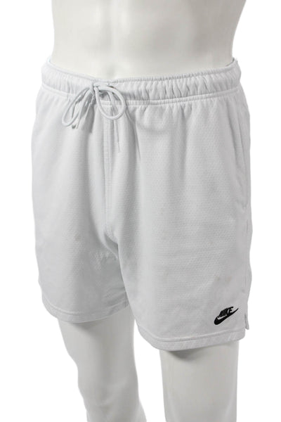 Nike Unisex Adults Athletic Shorts White Polyester Size S