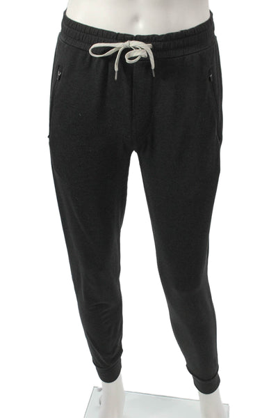 Vuori Mens Jogger Gray Recycled Polyester Drawstring Solid Fall Size M