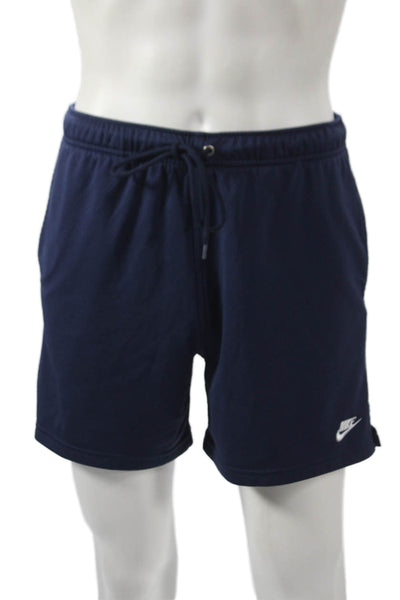 Nike Mens Athletic Blue Polyester Drawstring Solid Spring Shorts Size S