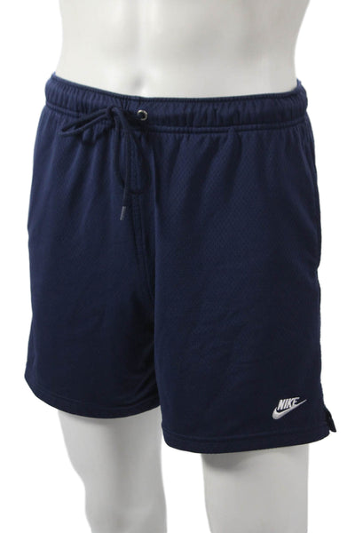 Nike Mens Athletic Blue Polyester Drawstring Solid Spring Shorts Size S