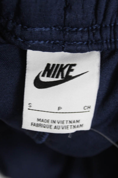 Nike Mens Athletic Blue Polyester Drawstring Solid Spring Shorts Size S