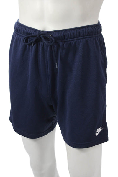 Nike Mens Athletic Blue Polyester Drawstring Shorts Size S