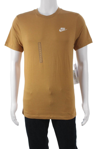 Nike Mens Brown 100% Cotton Basic Crew Neck T-Shirt Size S