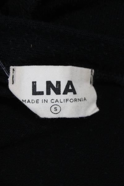 LNA Women Cardigan Black Polyester V-Neck Long Sleeve Size S