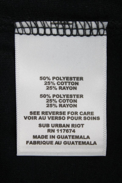 Sub_Urban Riot Womens Cropped T Shirt Black Polyester Size S