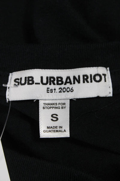 Sub_Urban Riot Womens Cropped T Shirt Black Polyester Size S