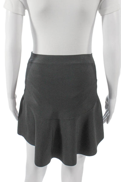 BCBGMAXAZRIA Women Black Trumpet Skirt Rayon Blend Short Size XS