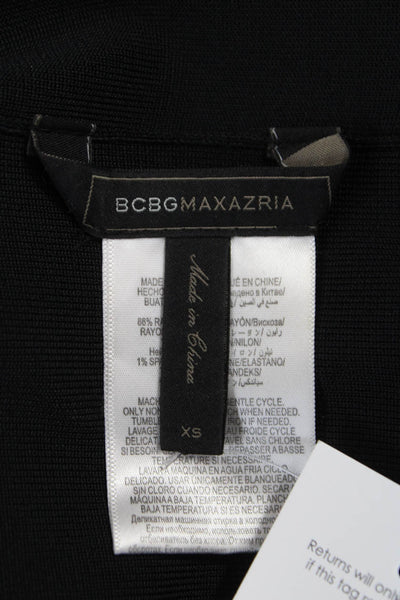BCBGMAXAZRIA Women Black Trumpet Skirt Rayon Blend Short Size XS