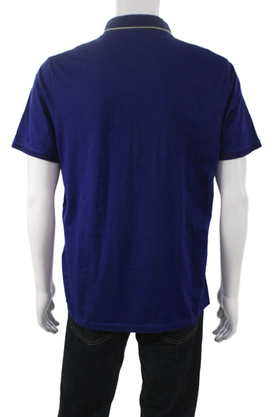 Ted Baker London Mens Polo Short Sleeve Blue 100% Cotton Collared Size 5