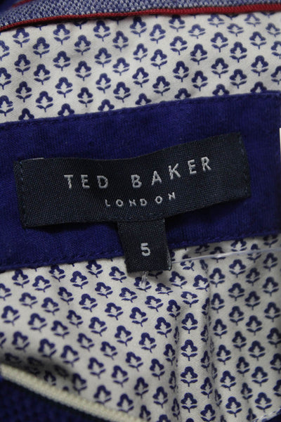 Ted Baker London Mens Polo Short Sleeve Blue 100% Cotton Collared Size 5