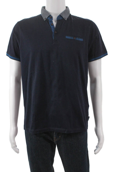 Ted Baker London Mens Collared Blue Cotton Polo Short Sleeve Size 5