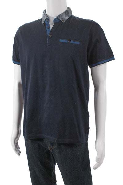 Ted Baker London Mens Collared Blue Cotton Polo Short Sleeve Size 5
