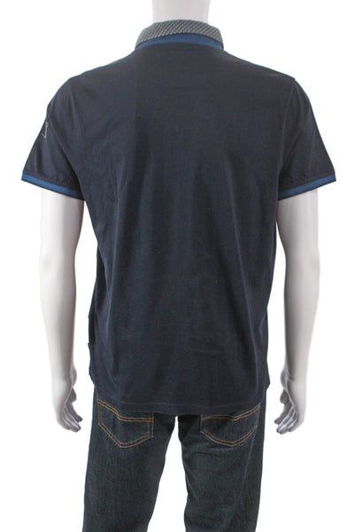 Ted Baker London Mens Collared Blue Cotton Polo Short Sleeve Size 5