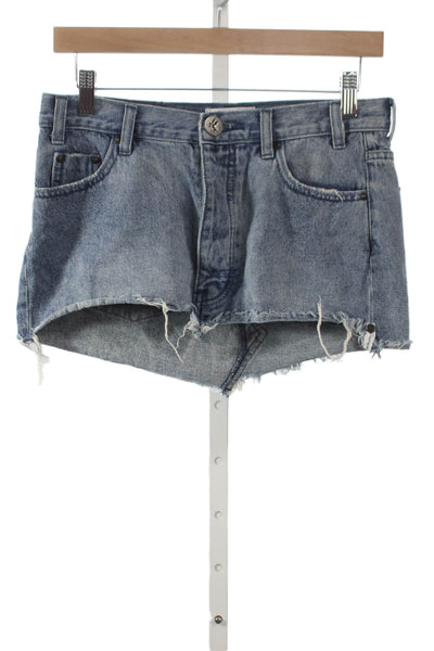 One X One Teaspoon Women Cut-Off Shorts Blue 100% Cotton Size 23