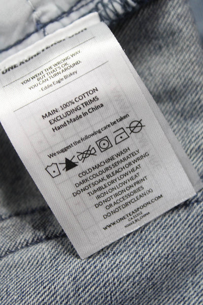 One X One Teaspoon Women Cut-Off Shorts Blue 100% Cotton Size 23