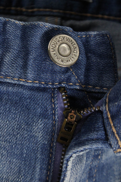 Moussy Womens Straight Jeans Blue Cotton Blend Mid Rise Inseam 27 Size 25