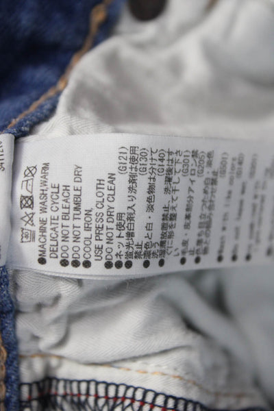 Moussy Womens Straight Jeans Blue Cotton Blend Mid Rise Inseam 27 Size 25