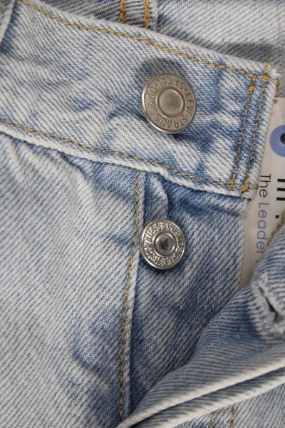 Levis Womens Straight Blue Jeans 100% Cotton Mid Rise Button Size 24