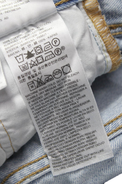 Levis Womens Straight Blue Jeans 100% Cotton Mid Rise Button Size 24