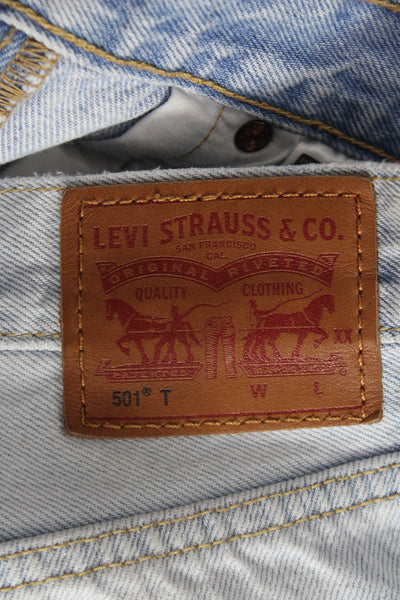 Levis Womens Straight Blue Jeans 100% Cotton Mid Rise Button Size 24
