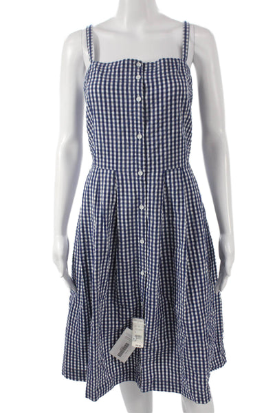Brooks Brothers Red Fleece Women Blue Gingham Sundress Size 12