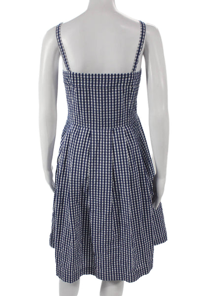 Brooks Brothers Red Fleece Women Blue Gingham Sundress Size 12