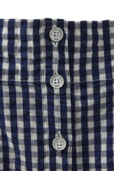 Brooks Brothers Red Fleece Women Blue Gingham Sundress Size 12