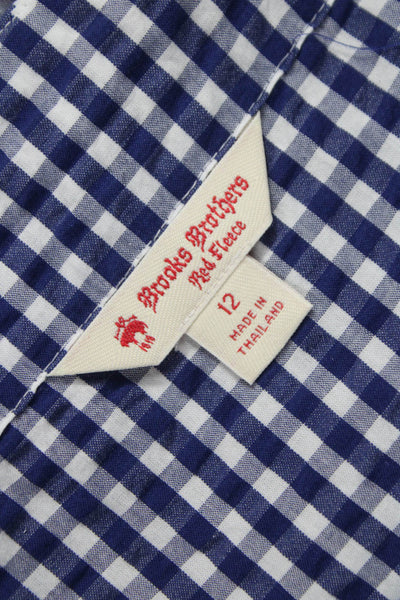 Brooks Brothers Red Fleece Women Blue Gingham Sundress Size 12
