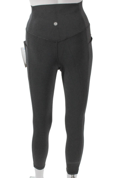 Athleta Womens Ankle Leggings Gray Nylon Solid Size L
