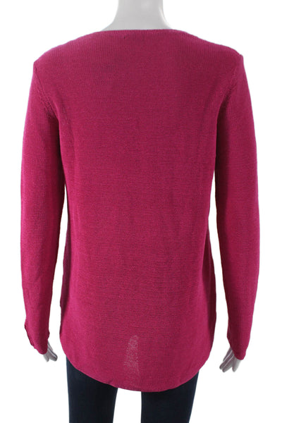 J. Mclaughlin Womens Pullover Sweater V-Neck Long Sleeve Pink Size M