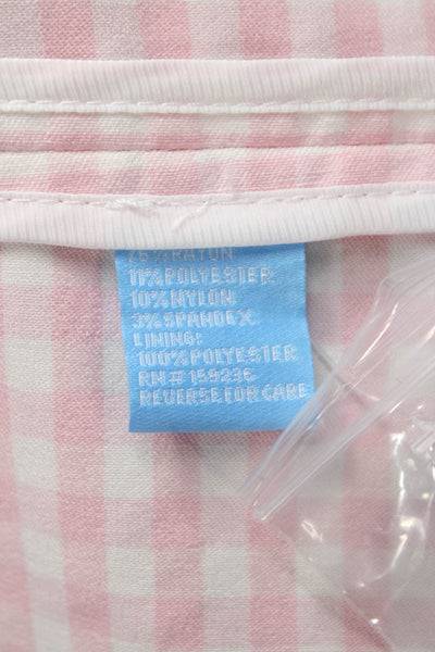 J. Mclaughlin Womens Tunic Button-Up Pink Check Collared Polyester Size M