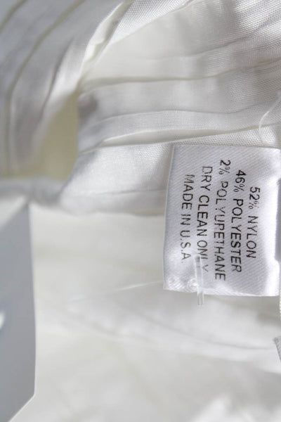 Emmelle Women Basic White Collared Button Long Sleeve Blouse Nylon Blend Size S