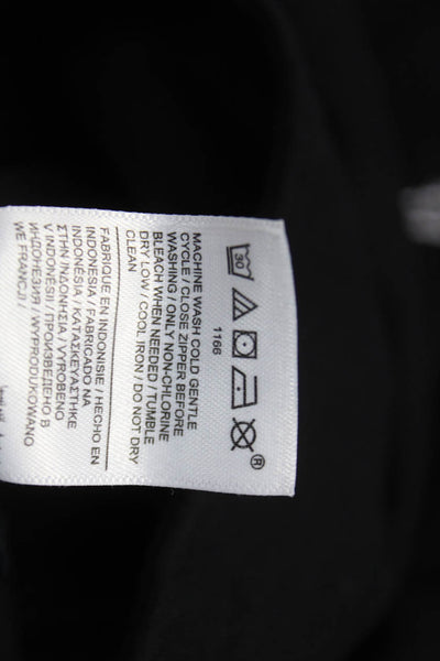 Athleta Womens Pullover Sweatshirt Collared Zip Cotton Black Long Sleeve Size L