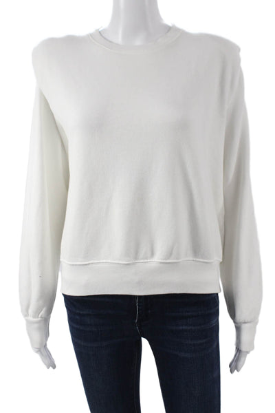 Sundry Womens Pullover Sweatshirt White Cotton Blend Crew Neck Size 1