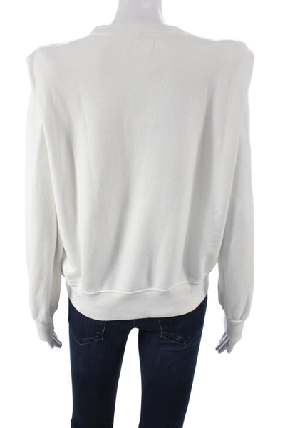 Sundry Womens Pullover Sweatshirt White Cotton Blend Crew Neck Size 1