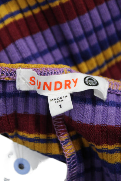 Sundry Womens Striped Multicolor V Neck Sleeveless Jumpsuit Size 1