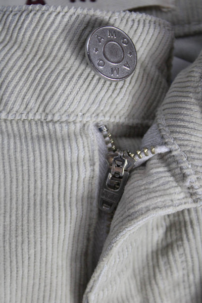 Amo Womens Corduroy Ankle Pants Beige Button Size 26