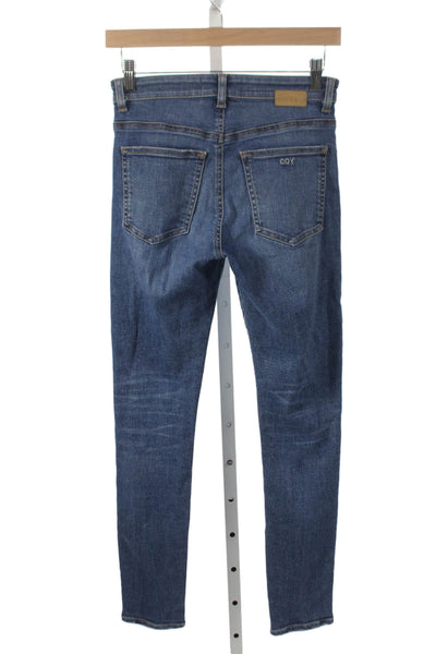 CQY Women Skinny Mid-Rise Blue Cotton Jeans Size 26