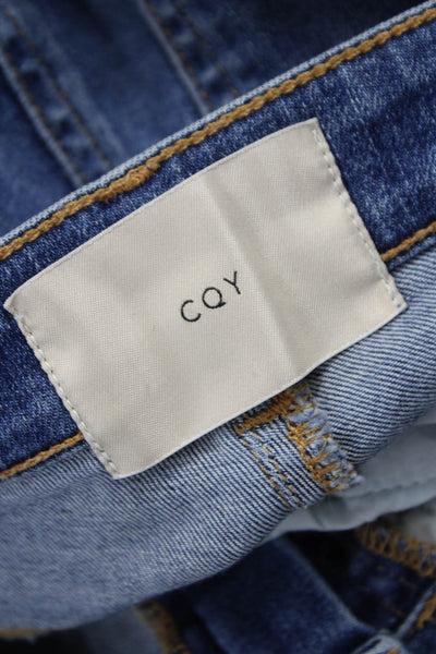CQY Women Skinny Mid-Rise Blue Cotton Jeans Size 26