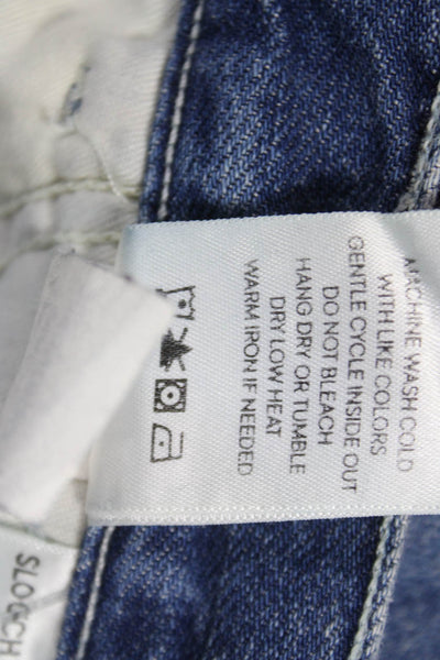 Amo Women Slouchy Jeans Blue Mid Rise Cotton Blend Size 25