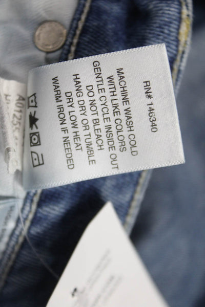 Amo Women Cropped Blue Mid Rise Jeans Cotton Blend Size 27