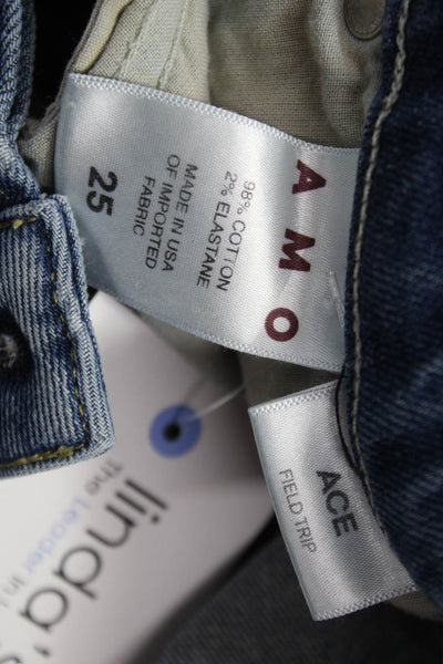 Amo Womens Tapered Blue Jeans Size 25