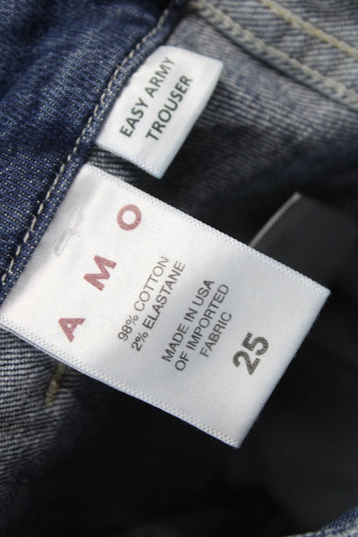Amo Womens Blue Straight Jeans Cotton Size 25