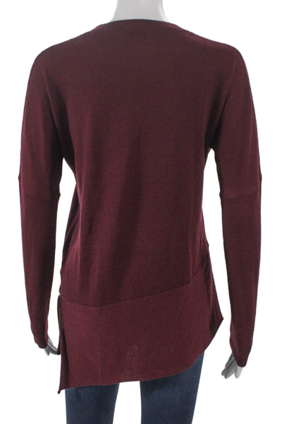 Joseph Womens Merino Wool Red Crew Neck Pullover Long Sleeve Size XS