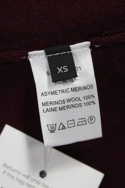 Joseph Womens Merino Wool Red Crew Neck Pullover Long Sleeve Size XS