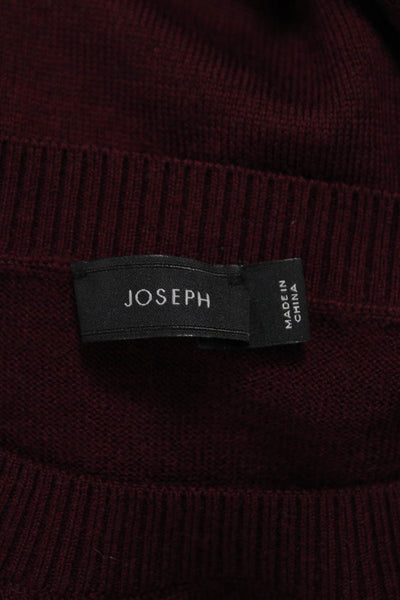 Joseph Womens Merino Wool Red Crew Neck Pullover Long Sleeve Size XS