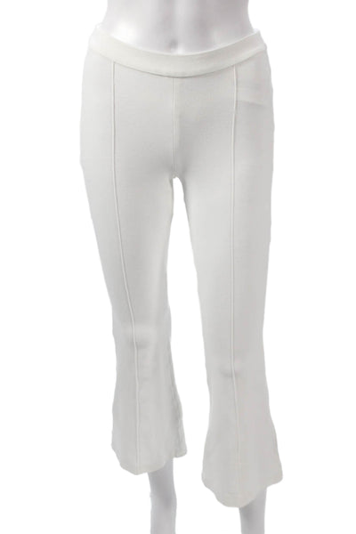 Rosetta Getty Women Cropped Pants White Pull On Viscose Blend Size XS